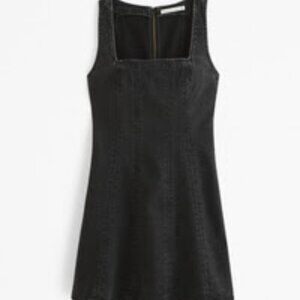 A&F Mila Black Squareneck Denim Mini Dress - Small